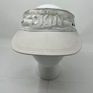 DKNY White Women's Sun Visor "Made in USA"‎ One Size Fits All Adjustable VTG NWT